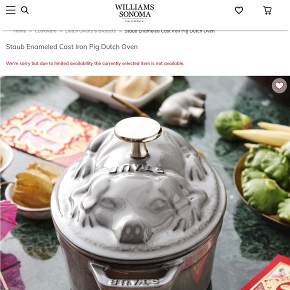 Williams Sonoma Staub Enameled Cast Iron Pig Dutch Oven 🇫🇷🐖 - Picture 17 of 17